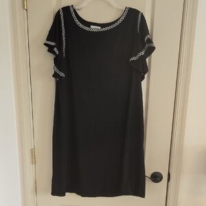 Max Studio Black Sheath Dress with Flutter Sleeves